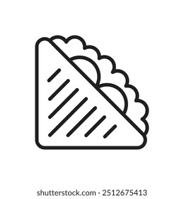 Breakfast Sandwich Outline Icon Vector Illustration