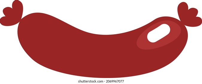 Salchicha de desayuno, ilustración, vector, sobre fondo blanco.