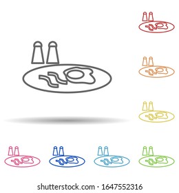 Breakfast scrambled eggs in multi color style icon. Simple thin line, outline vector of fast food icons for ui and ux, website or mobile application