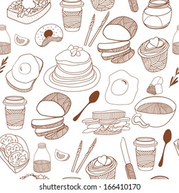 Breakfast seamless background