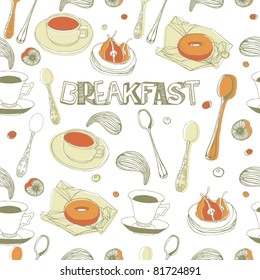 Breakfast seamless background