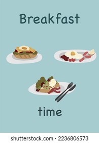 Desayuno con banderas de huevos diferentes