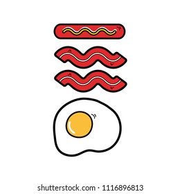 breakfast set  fried egg  sausage bacon