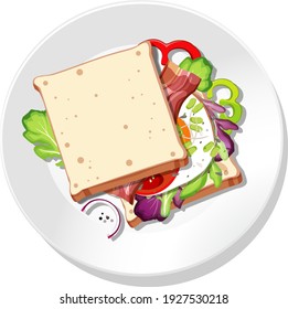 Frühstücksset auf der Schüssel, einzelne Illustration