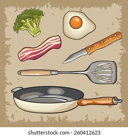 Breakfast set - vector design elements 