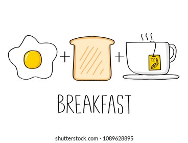 Breakfast set vector illustration