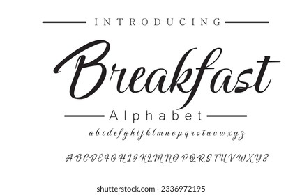 Desayuno Firma Tipo de letra Caligrafía Logotipo Script Tipo de letra Tipo de letra Letra letra manuscrita