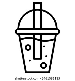 Breakfast Smoothie icon line vector illustration