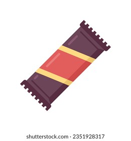 Breakfast snack bar icon flat vector. Energy food. Protein pack isolated