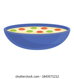 Breakfast soup icon. Cartoon of breakfast soup vector icon for web design isolated on white background