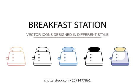 Breakfast Station icon design with white background stock illustration