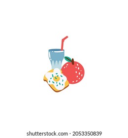 Breakfast Stickers Isolated On White Background