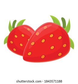 Breakfast strawberry icon. Cartoon of breakfast strawberry vector icon for web design isolated on white background