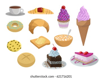 breakfast sugar eating icons