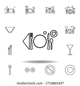 Breakfast, table etiquette icon. Set can be used for web, logo, mobile app, UI, UX on white background