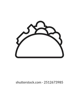 Breakfast Taco Outline Icon Vector Illustration