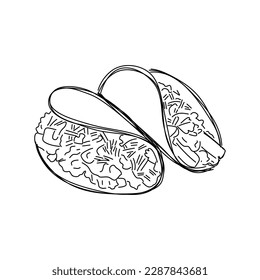 Breakfast tacos. Vector hand drawn illustration.