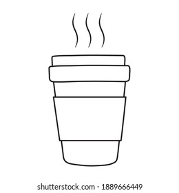 taza de café para tomar el desayuno, apetitosa comida deliciosa, ilustración vectorial de la línea de iconos