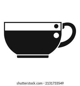 Icono de taza de té de desayuno simple vector. Comida. Menú de la mañana