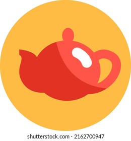 Breakfast teapot, illustration, vector on a white background.