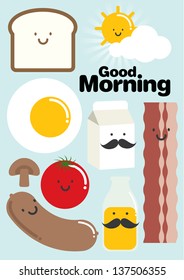 breakfast template vector/illustration