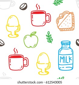 Breakfast theme seamless pattern