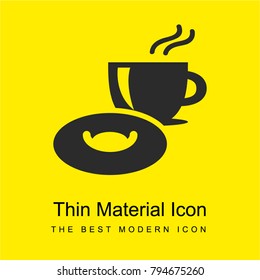 Breakfast Time bright yellow material minimal icon or logo design