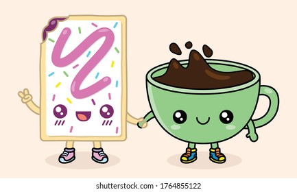 Breakfast time cute characters couple