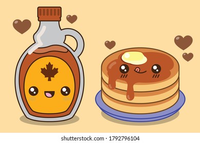 Breakfast time cute characters couple