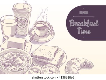 Breakfast Time illustration with morning mood 3