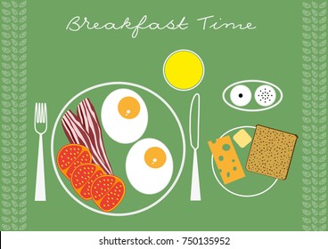 Breakfast time. Place mat for snack bars and restaurants