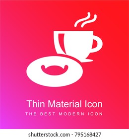 Breakfast Time red and pink gradient material white icon minimal design