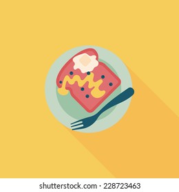 breakfast toast flat icon with long shadow,eps10