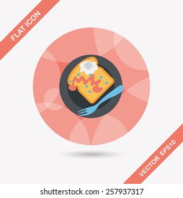 breakfast toast flat icon with long shadow,eps10