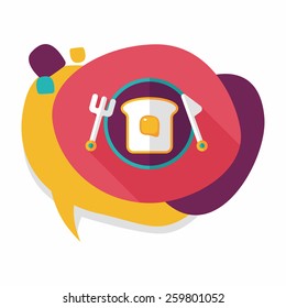 breakfast toast flat icon with long shadow,eps10