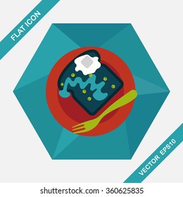 breakfast toast flat icon with long shadow,eps10