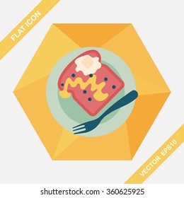 breakfast toast flat icon with long shadow,eps10