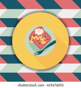 breakfast toast flat icon with long shadow,eps10