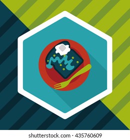 breakfast toast flat icon with long shadow,eps10