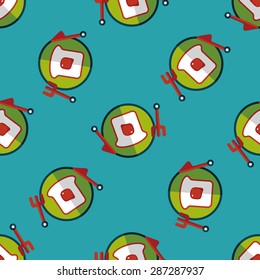 breakfast toast flat icon,eps10 seamless pattern background