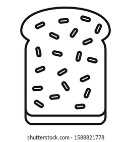 Breakfast toast icon. Outline breakfast toast vector icon for web design isolated on white background