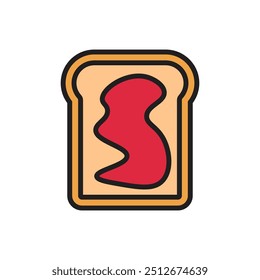 Breakfast Toast Icon Vector Illustration