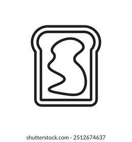 Breakfast Toast Outline Icon Vector Illustration