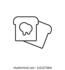 Breakfast toasts line icon.