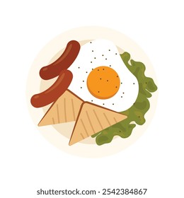 Breakfast Top View Vector - 02