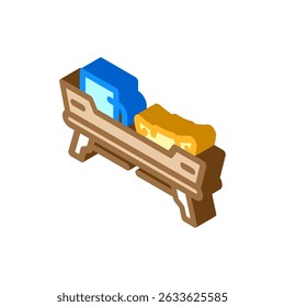 breakfast tray hospitality hotel isometric icon vector. breakfast tray hospitality hotel sign. isolated symbol illustration