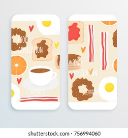 Breakfast vector concept, brunch illustration with donut