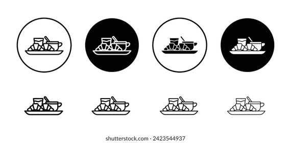 Breakfast vector icon set collection. Breakfast Outline flat Icon.