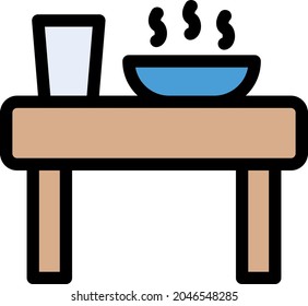 breakfast vector line colour icon
