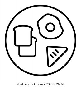Breakfast Vector Outline Icon Isolated On White Background
